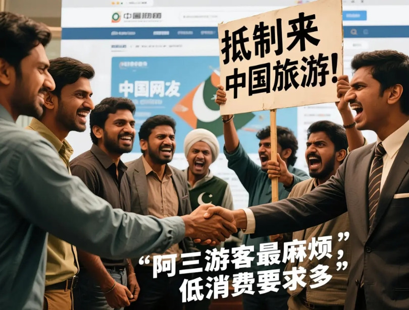 中国网友偏袒巴铁，把阿三网友气坏了，他们在自己的旅游网站上发起抵制来中国旅游，以