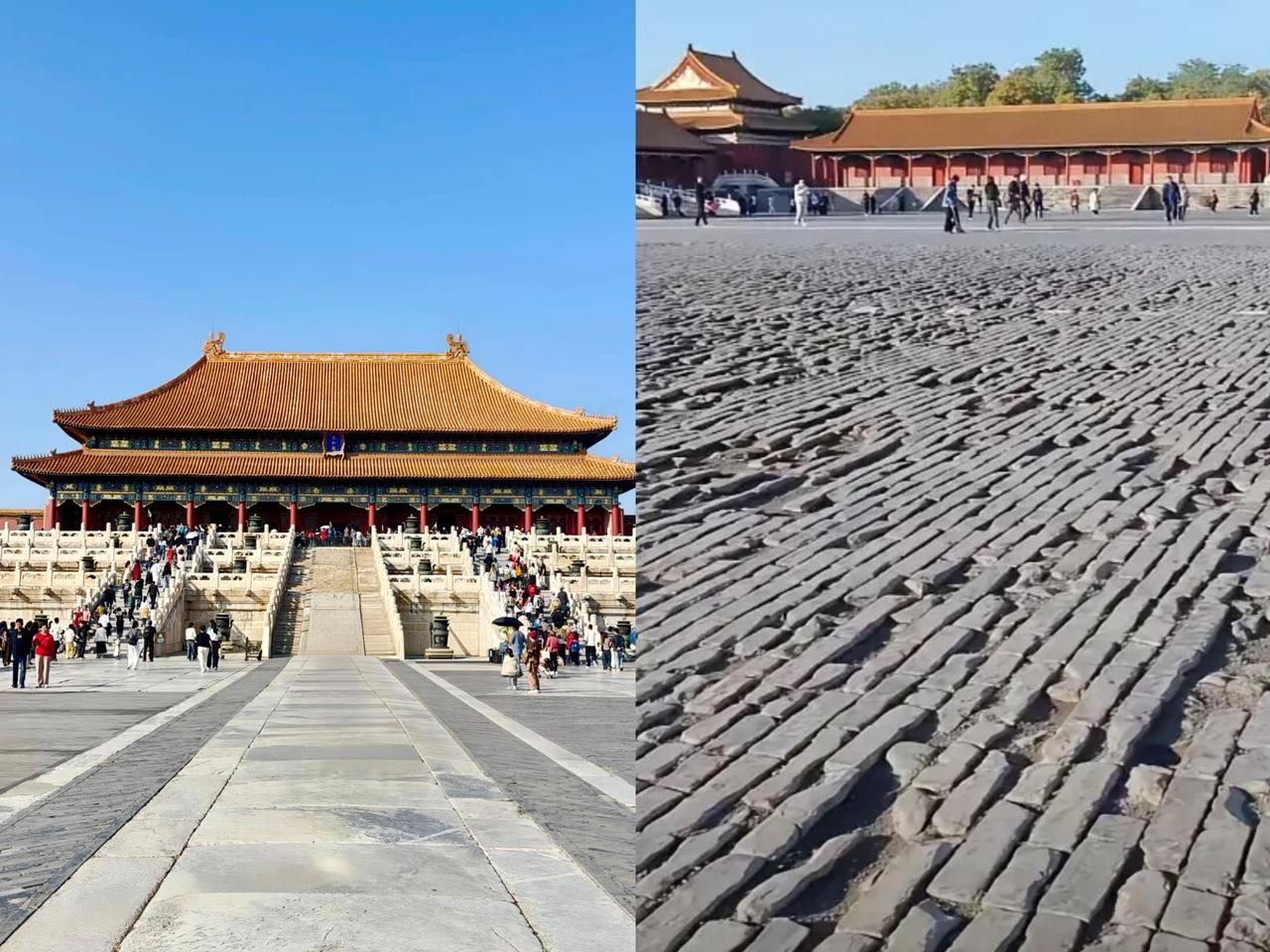 有人问故宫地面坑洼不平，为何不用水泥铺平？所谓“金砖”，是金銮殿里的地砖