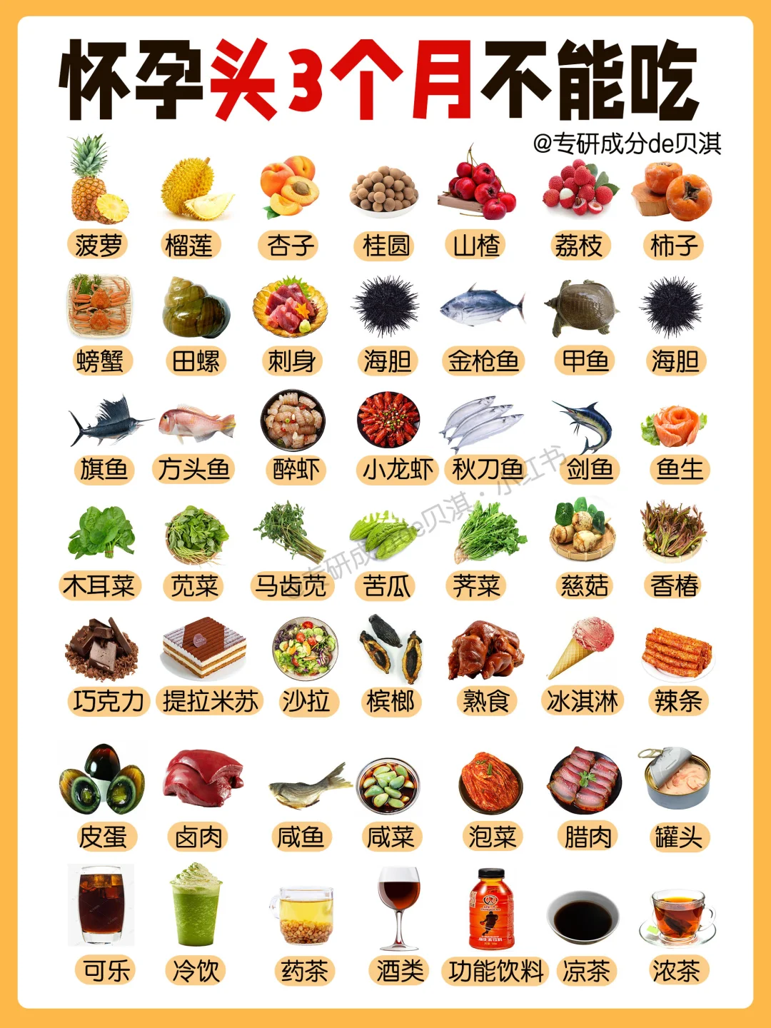 🔥怀孕头3个月不能吃的食物‼️附孕期食谱