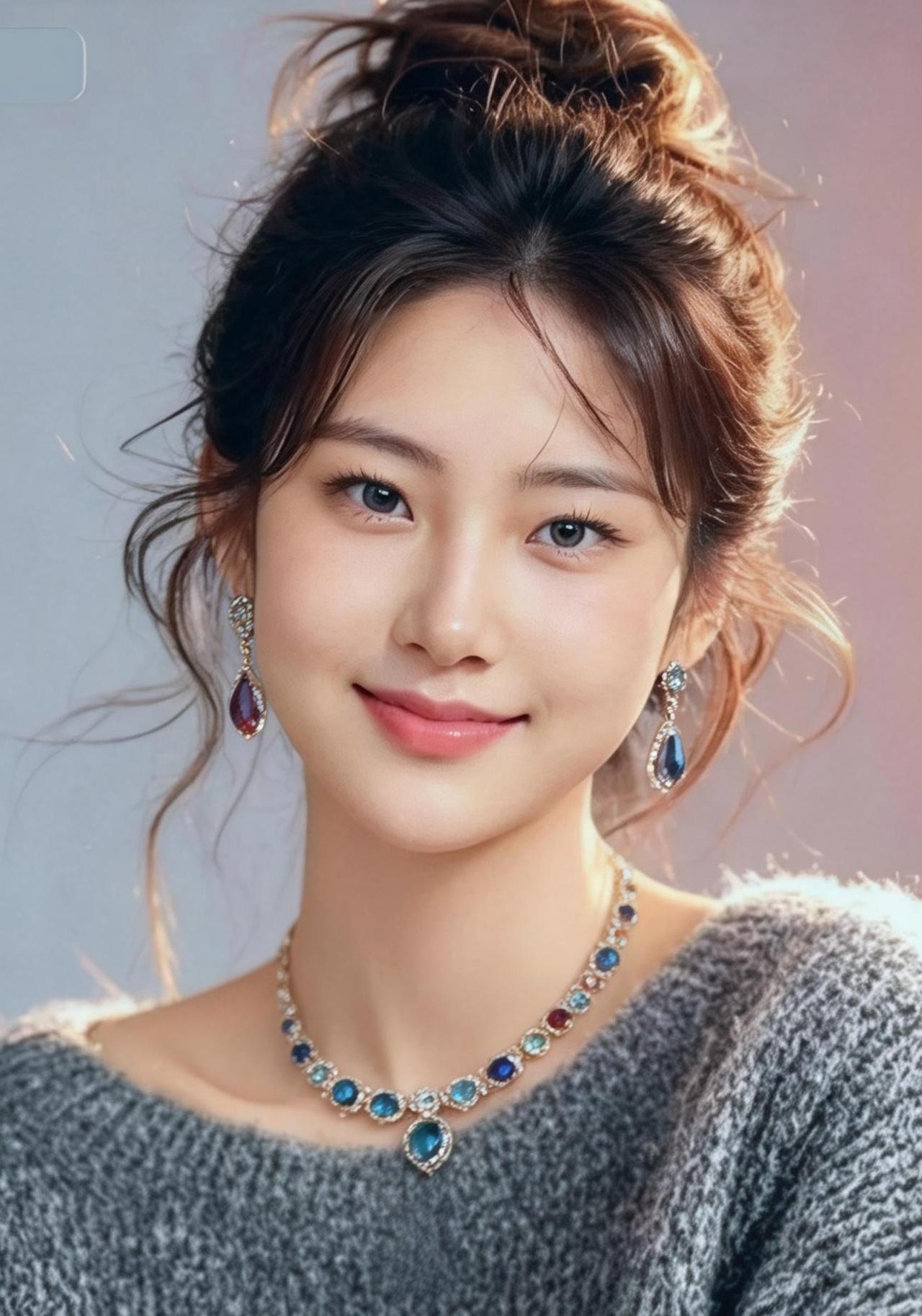 温柔甜美的冬日穿搭，蓝宝石项链点缀，少女心满满！💙✨