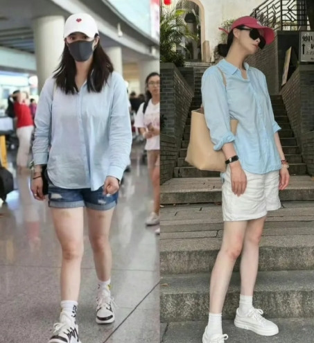 蒋欣给所有骨架大的女生上了一课。骨架大，穿衣服显壮，一点事儿没有，不需要像古