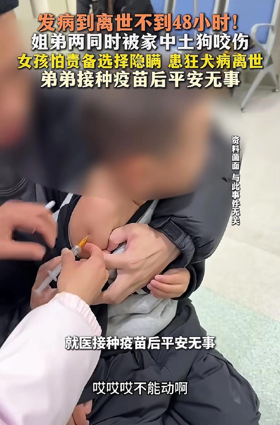 痛心啊！被同一只狗咬伤，弟弟打了疫苗活了下来，姐姐却永远停在了11岁。5月2