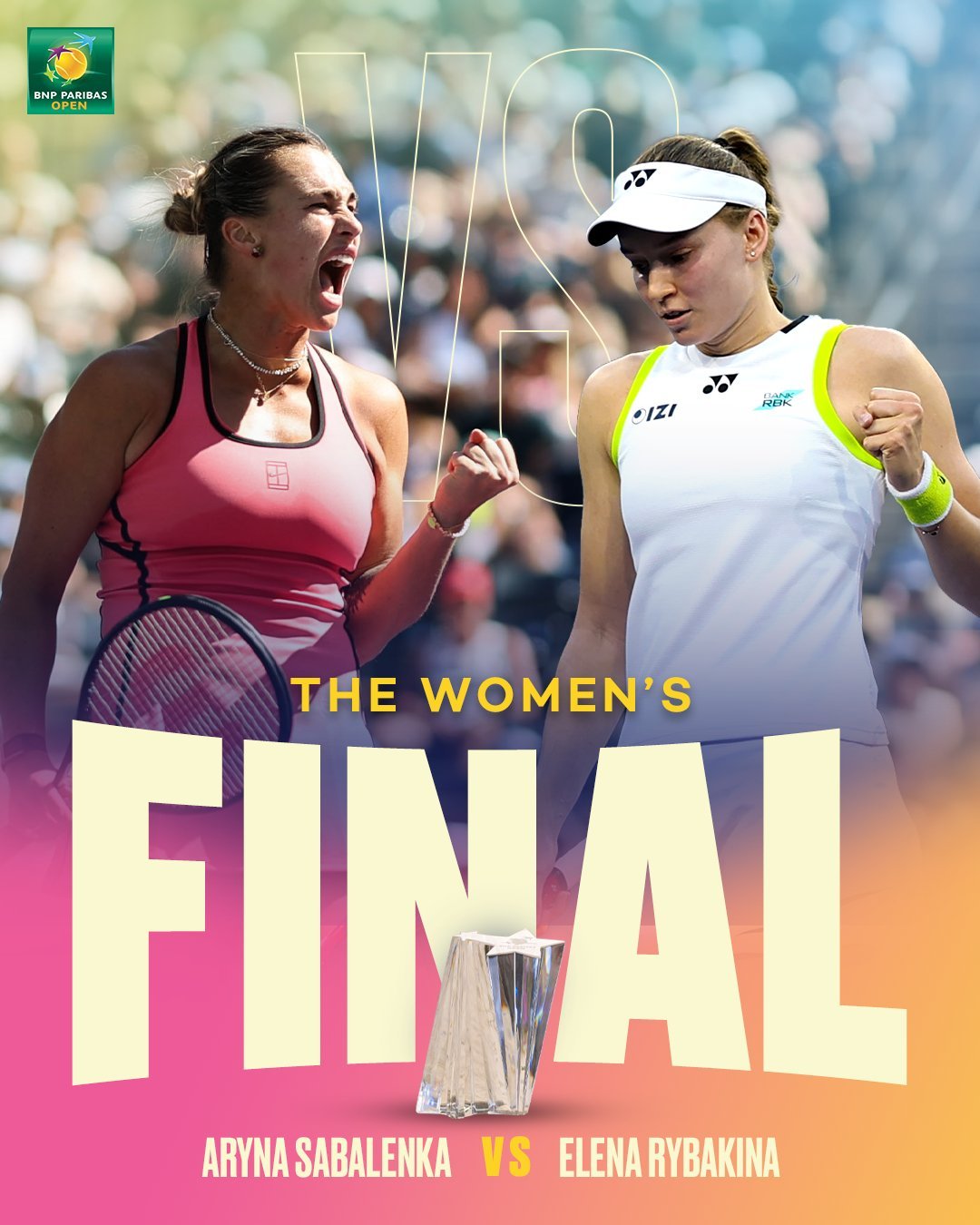 IW第二场双巴大战决赛，如约而至。萨巴莱巴如今已经断崖领跑WTA其余高手，从去年