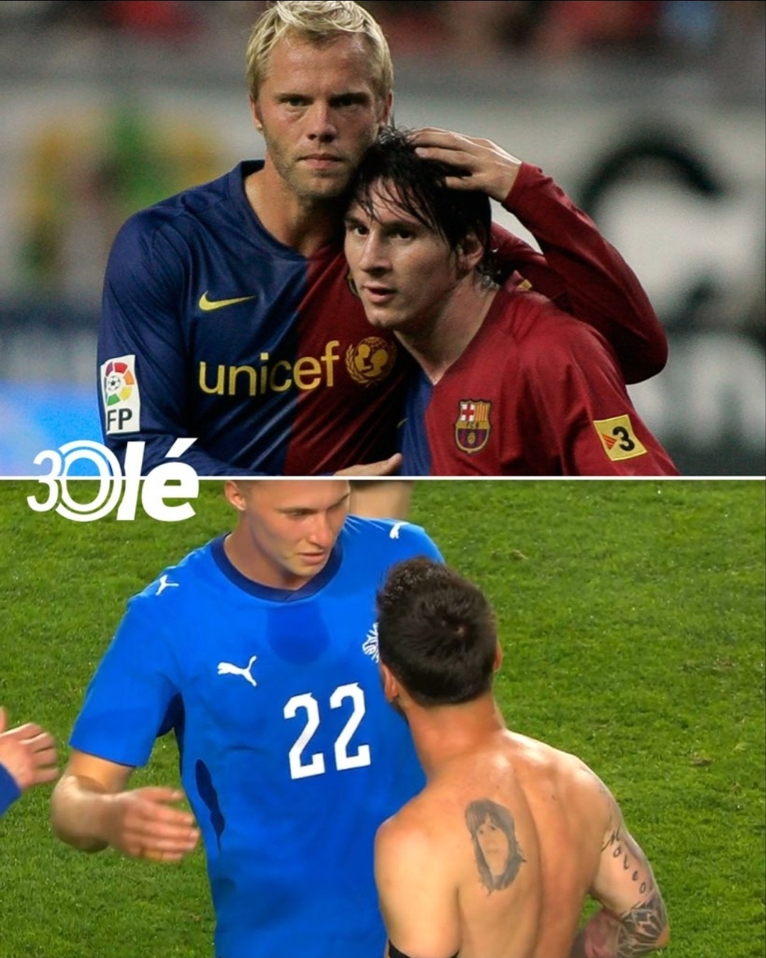 Ole：“你好，你和我爸爸一起踢过球！”🇦🇷🤝🇮🇸莱昂内尔·梅西和