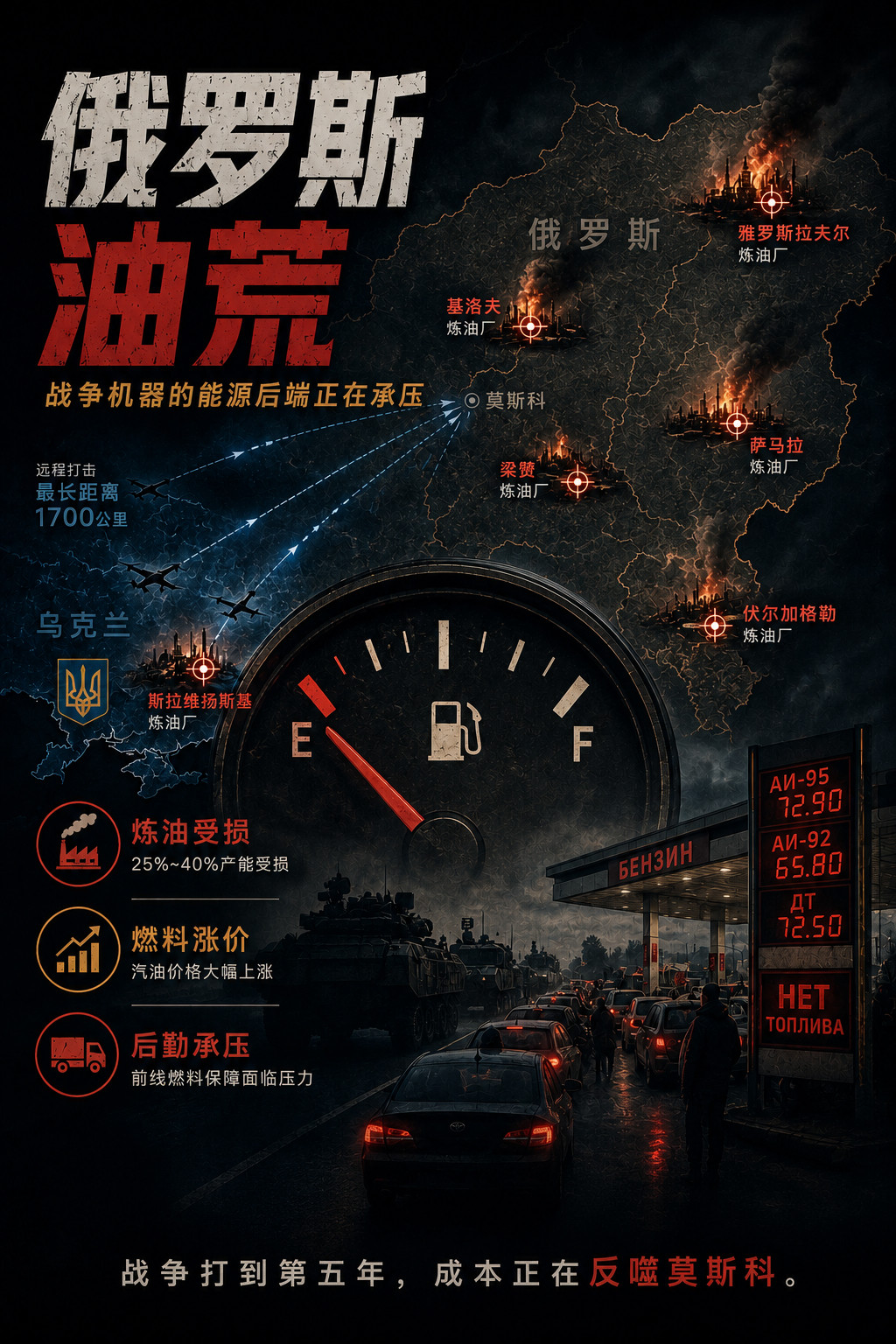Claud讲述俄罗斯油荒，一场正在改变战争走向的结构性危机这不是普通的能源短缺。