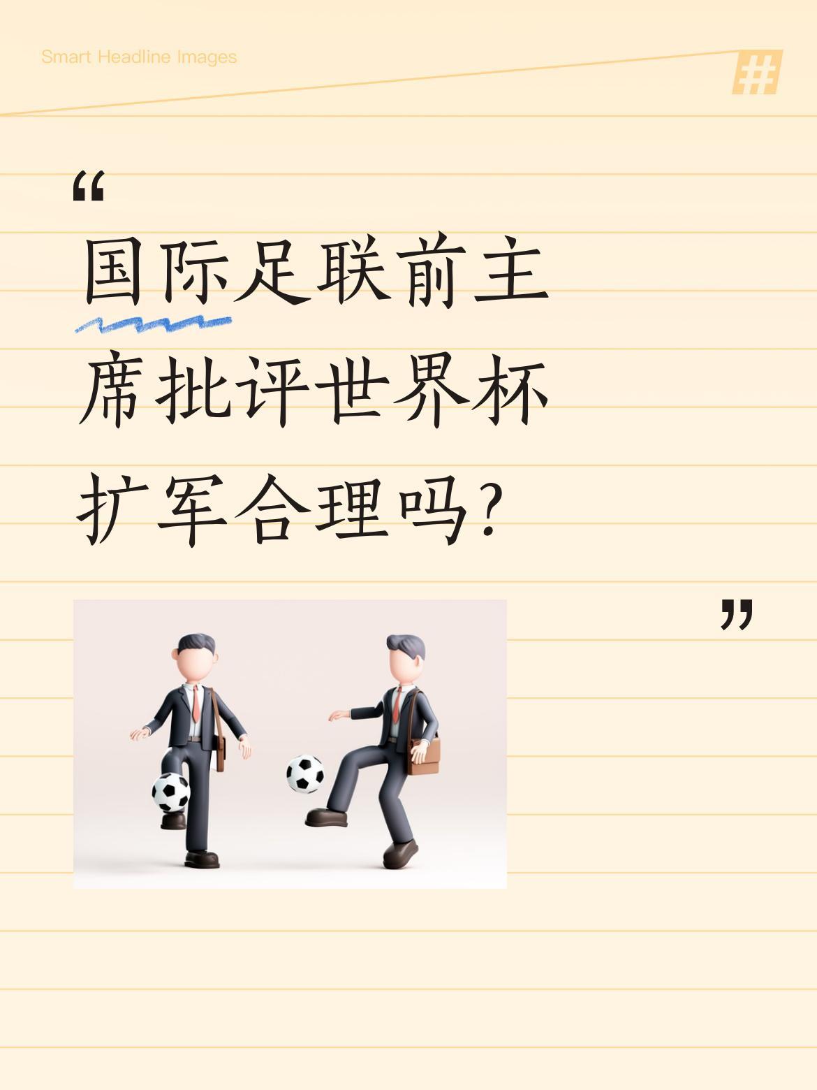 国际足联前主席批评世界杯扩军合理吗？布拉特近日公开表示，世界杯扩军至48支球队