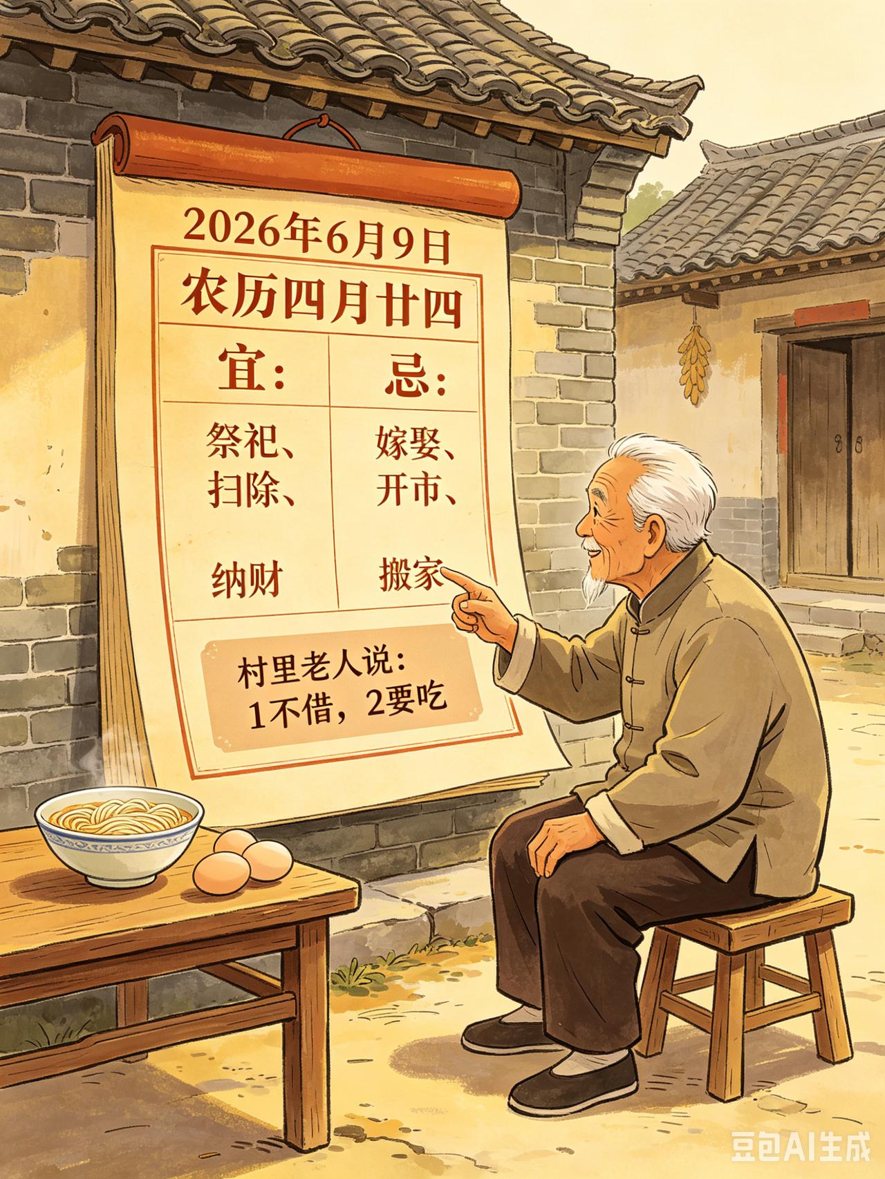明日六月九，老黄历说“1不做，2要吃”，再忙别忘，老传统有讲究2026年6月