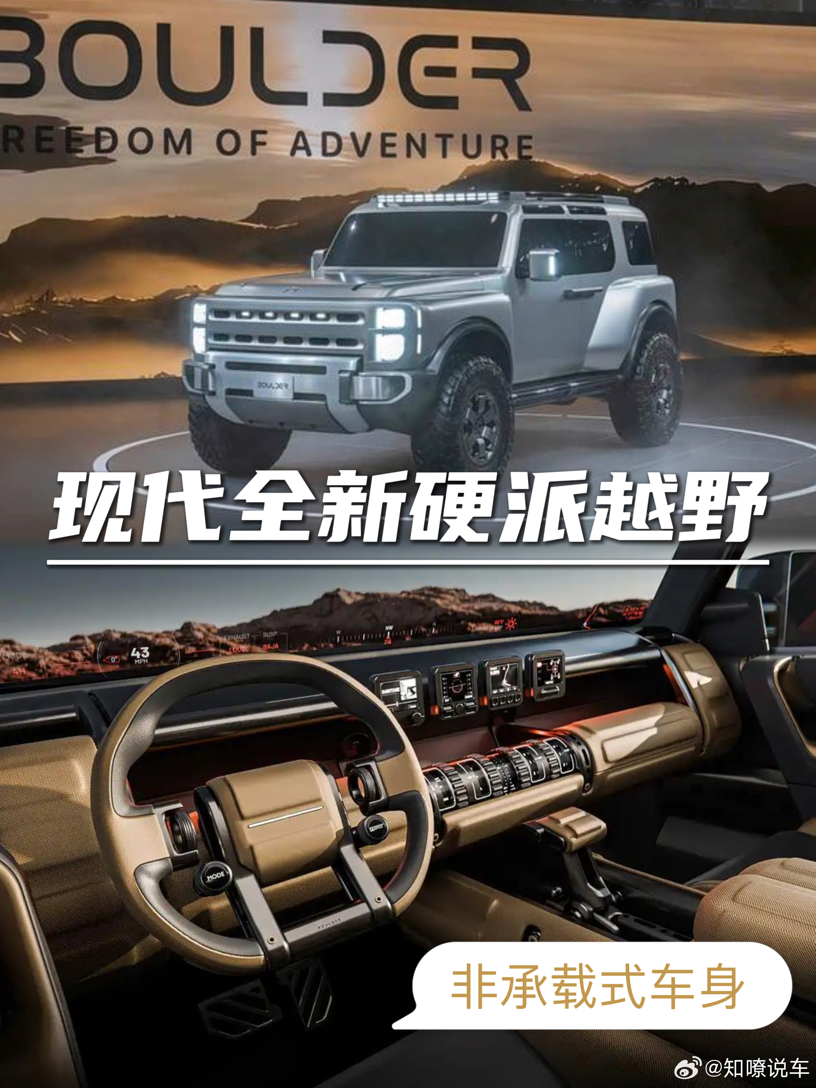 比奔驰G硬派，非承载式车身+4块屏，2026纽约车展现代方盒子发布2026年一季