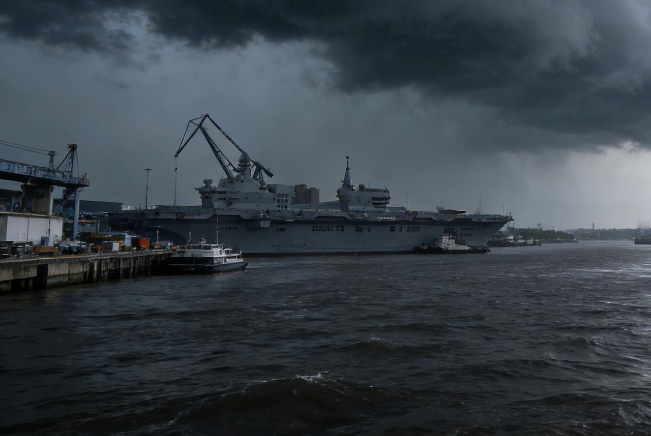 这几张076四川舰的照片太有气势了，特别是第一张和第二张照片，低沉的阴云下，战舰