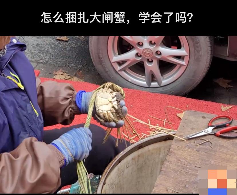 标题：大闸蟹绑绳比肉贵？吃的是蟹，还是“绳命”？国庆吃大闸蟹，本是风雅事，结果
