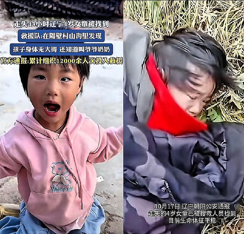 这个4岁的小女孩，真是把“聪明自救”演到了极致。东北零下的雨夜，她自己找到山洞