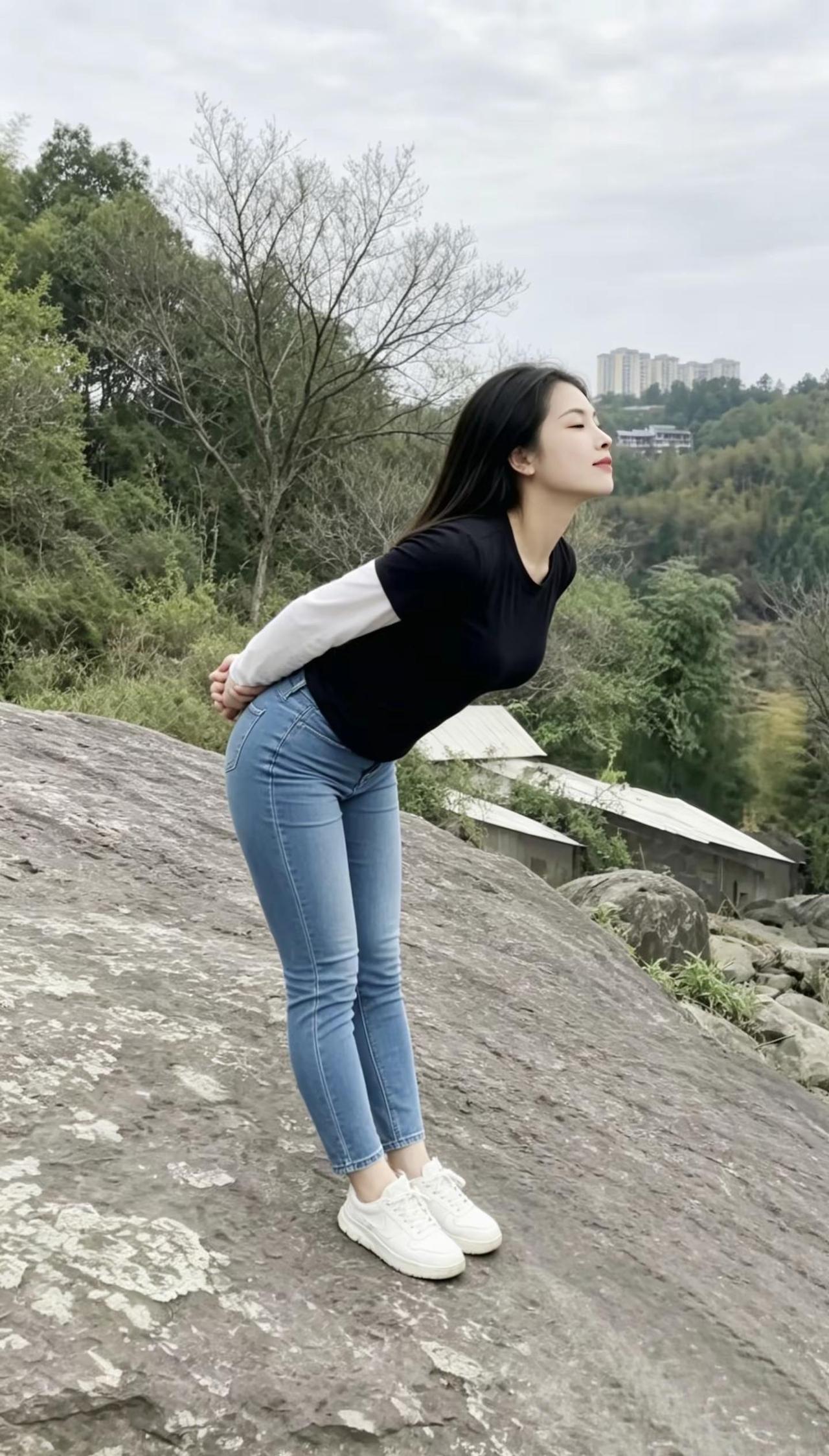 我的春日穿搭创作者中心创作灵感户外瑜伽姿势牛仔裤搭配