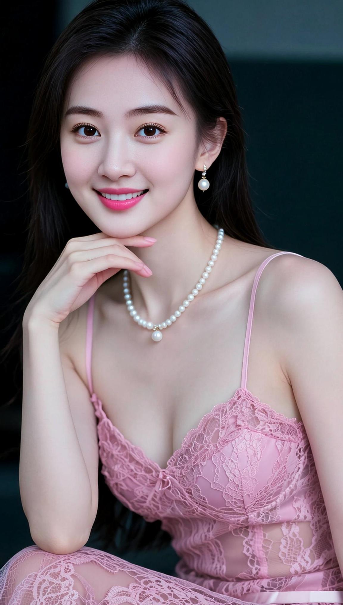 粉系蕾丝写真高颜值美女