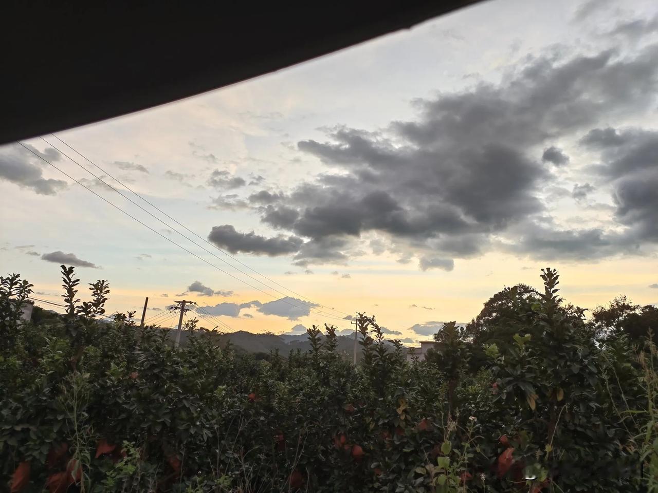 暴风雨前的傍晚，很宁静！明天台风就要来了，又要下好几天的暴雨，这才停了2天的雨