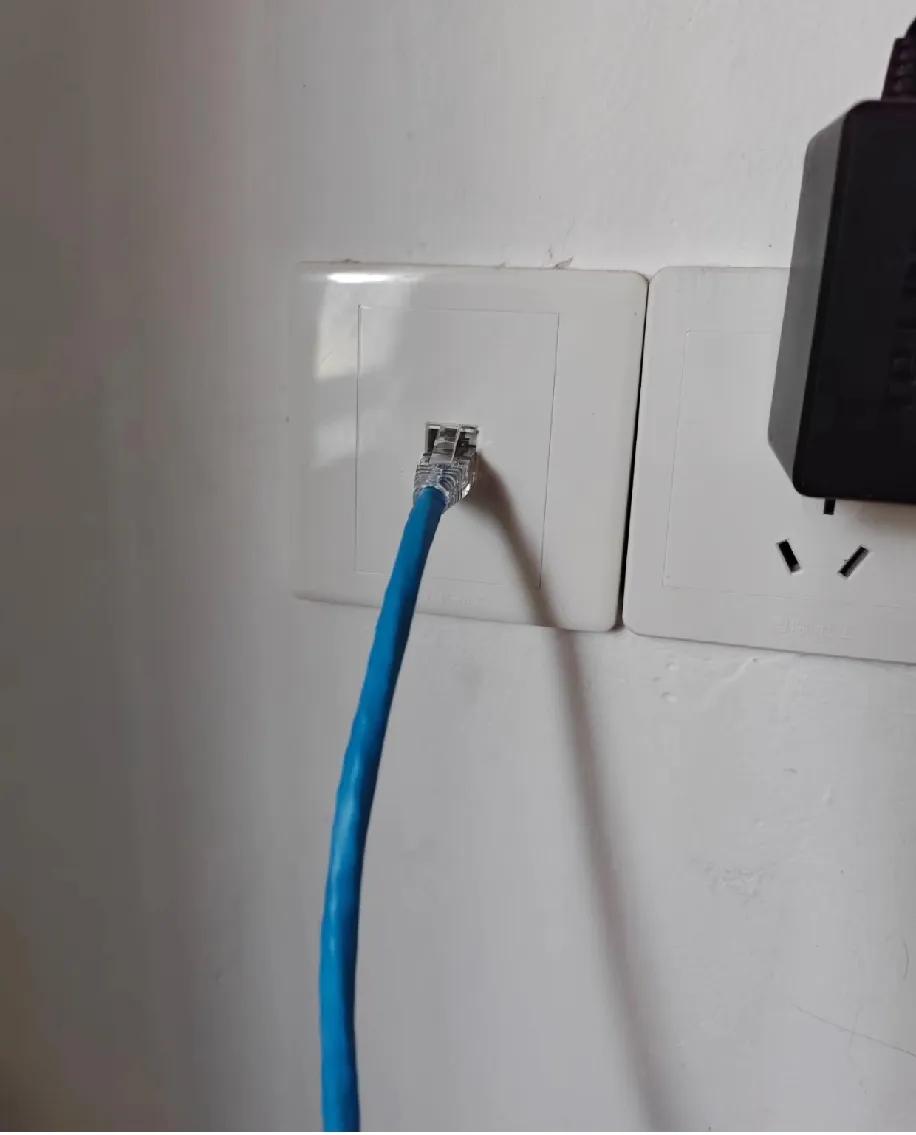 租的房里有网口，插电脑直接能上网，结果连路由器就犯病。路由器亮红灯，手机费劲连