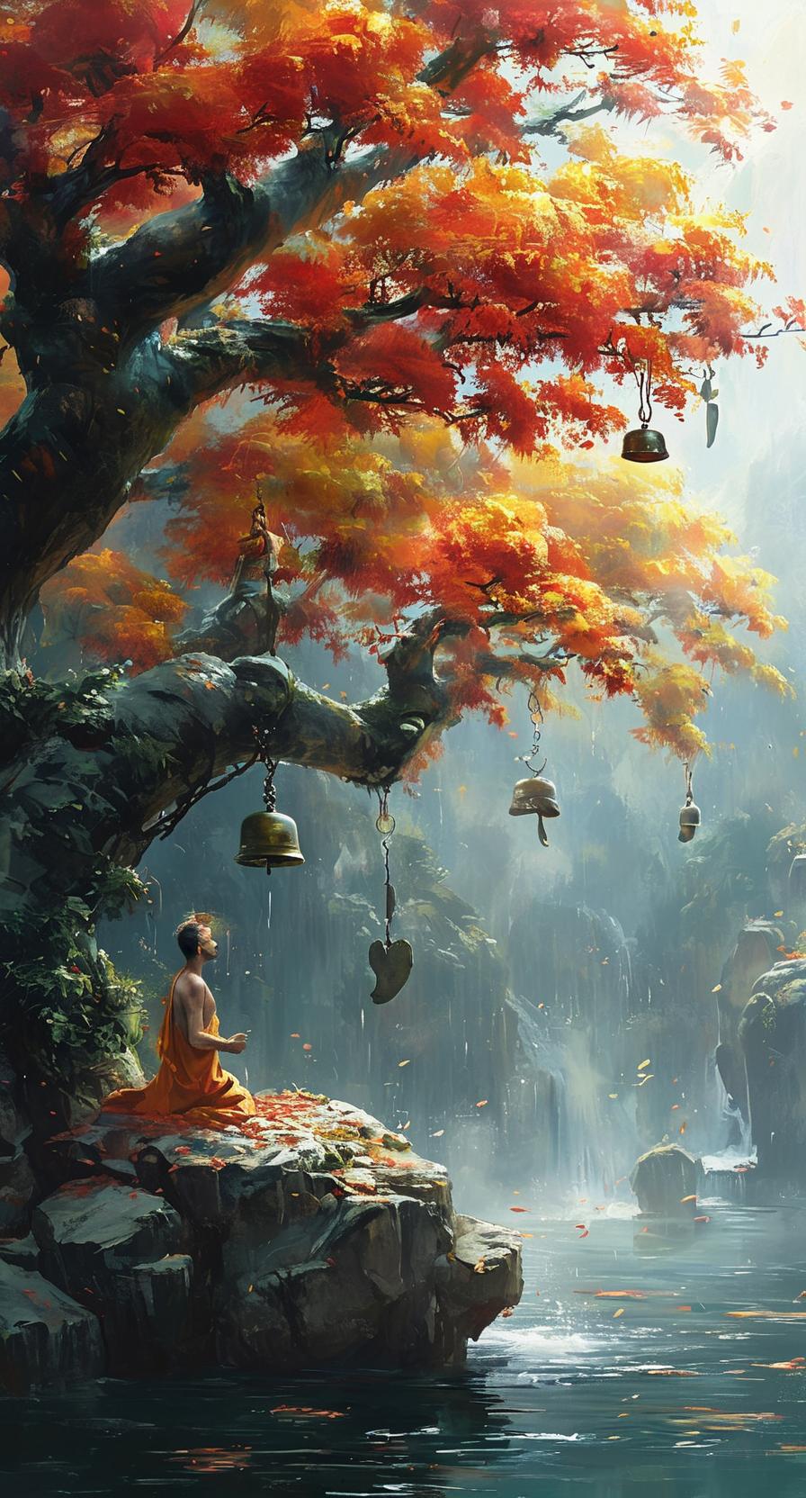 《愣严经》卷四(四)99众生蒙昧难觉悟，如梦如幻声无常。钟声有无皆幻象，