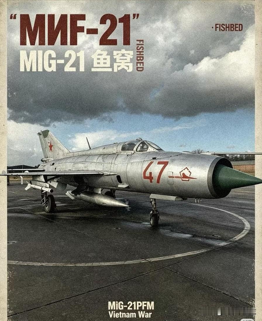 米格21，北约代号鱼窝，被称为空中AK-47，人类历史产量最高的超音速战斗机，总