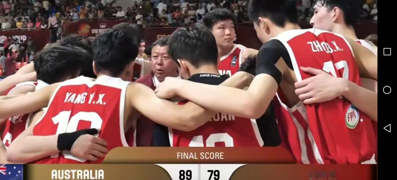 8月23日晚，U18男篮亚洲杯决赛中国U1879‑89澳大利亚U18，收获亚
