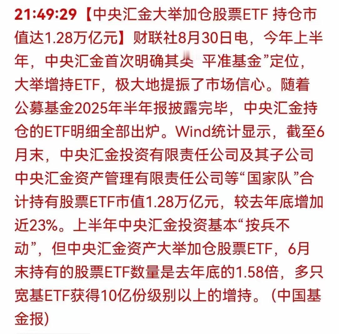 重磅！国家队大举加仓，A股迎