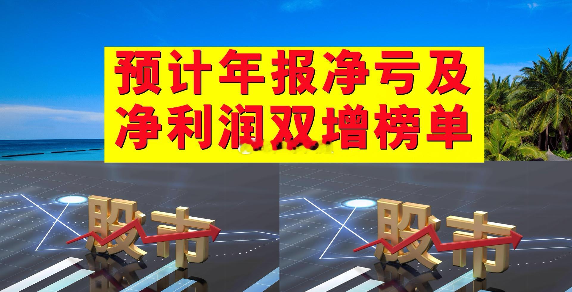 预计年报净亏及净利润双增榜单。一、预计年报净亏榜单：预计净亏数据。1、万科A：-