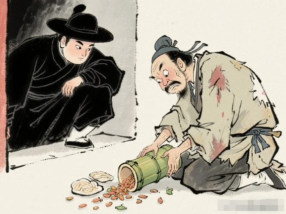 1393年，朱元璋派了一个密探去松江华亭，发现前监察御史袁凯蜷缩于篱笆旁，当众抓