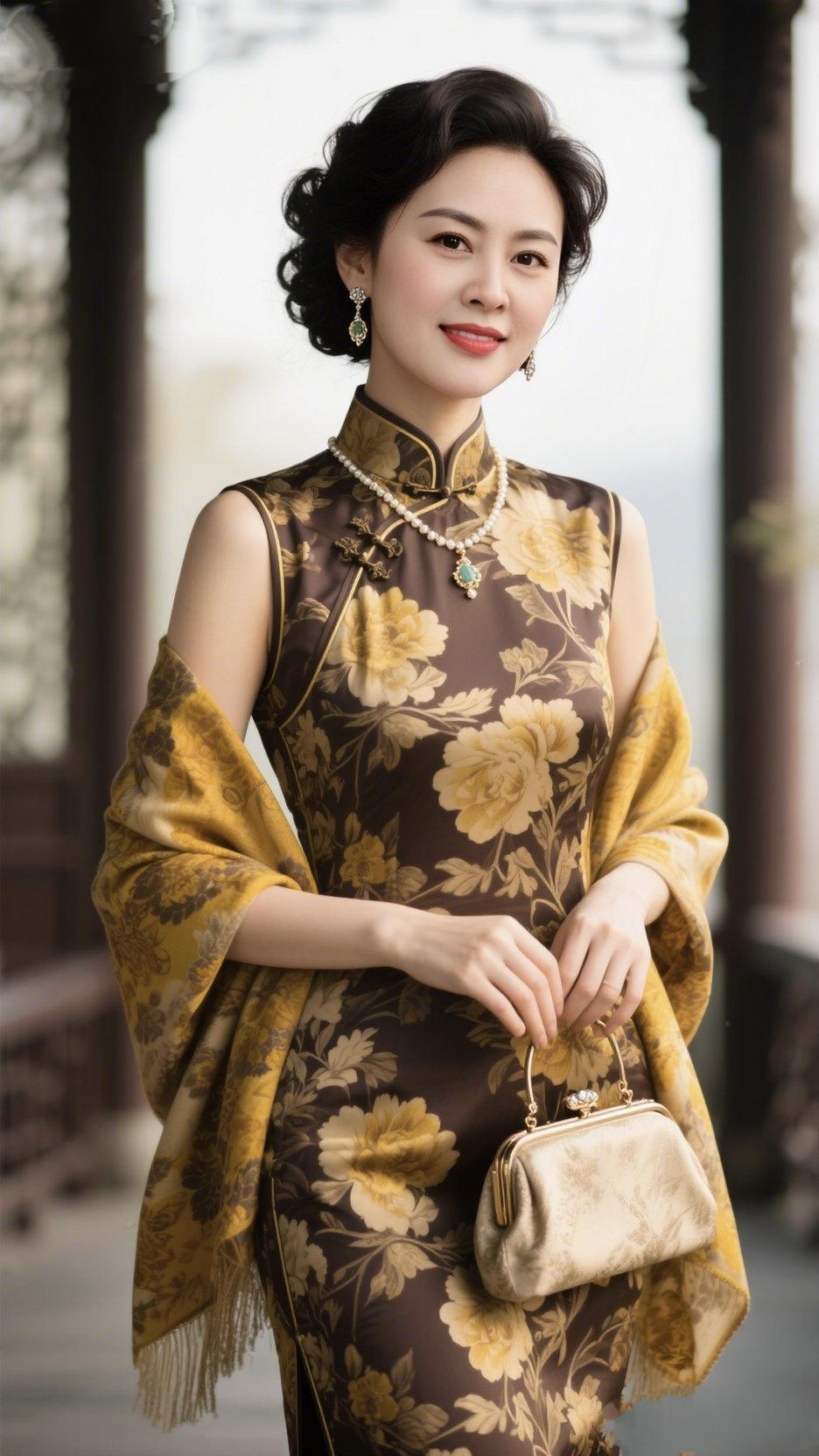 《旗袍裹身，心事轻盈》针脚藏起岁月的温立领轻拥半盏晨昏盘扣系住人间