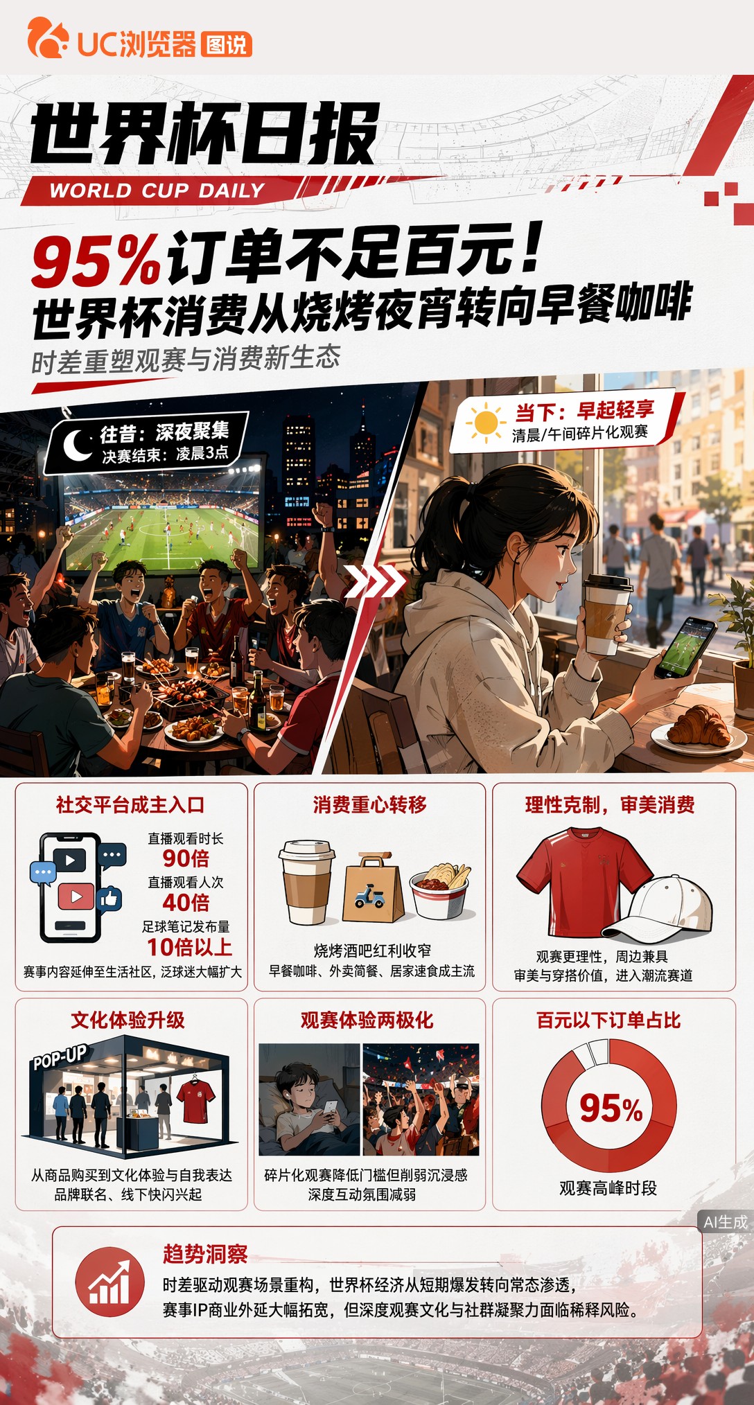 95%订单不足百元！世界杯消费从烧烤夜宵转向早餐咖啡