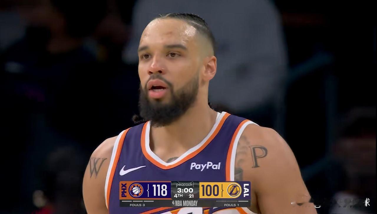 太阳大将狄龙-布鲁克斯真是太有巨星范了！在今天太阳客场以125：108大胜湖人的