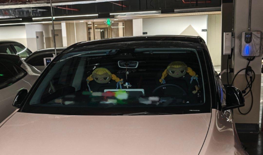 刚才直播完路过地下车库。旁边一台特斯拉。抬头一看。晃眼差点没吓死我……我的日常p