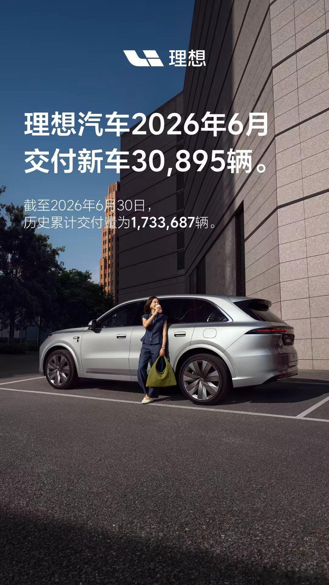 理想6月交付30895台，感觉在下滑啊大v聊车理想