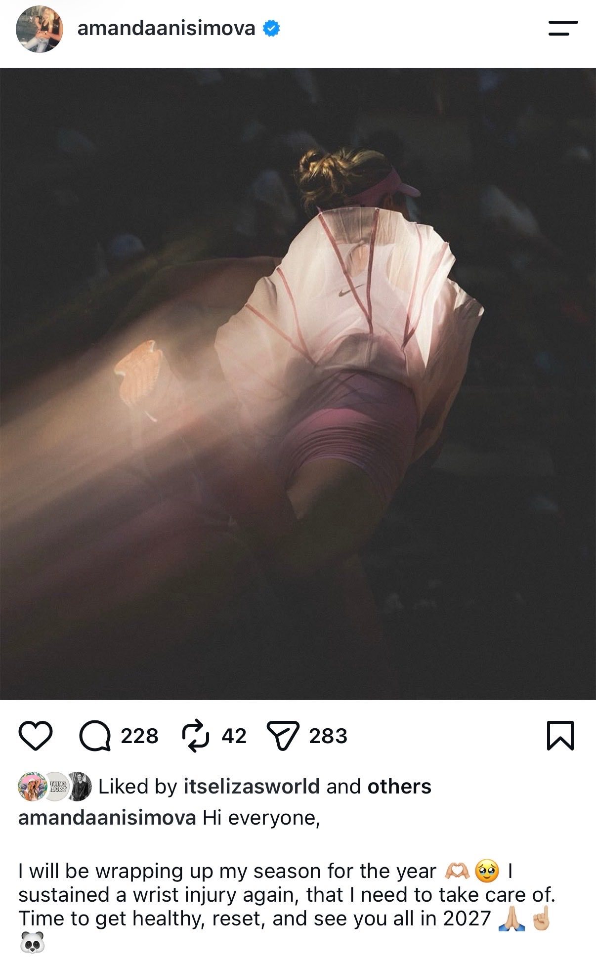 阿尼西莫娃去年温网和美网连进两个大满贯决赛的时候，是真的觉得她今年就要捅破窗户纸