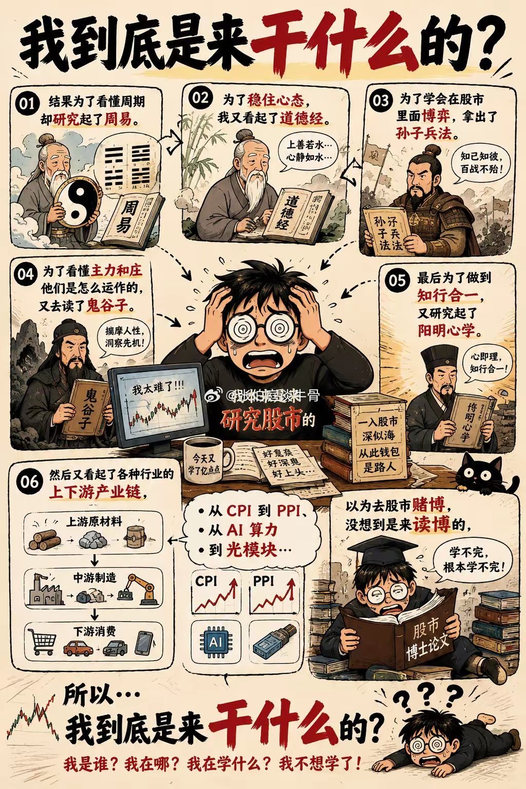 我本来是来研究股市的学不完，根本学不完股市股票