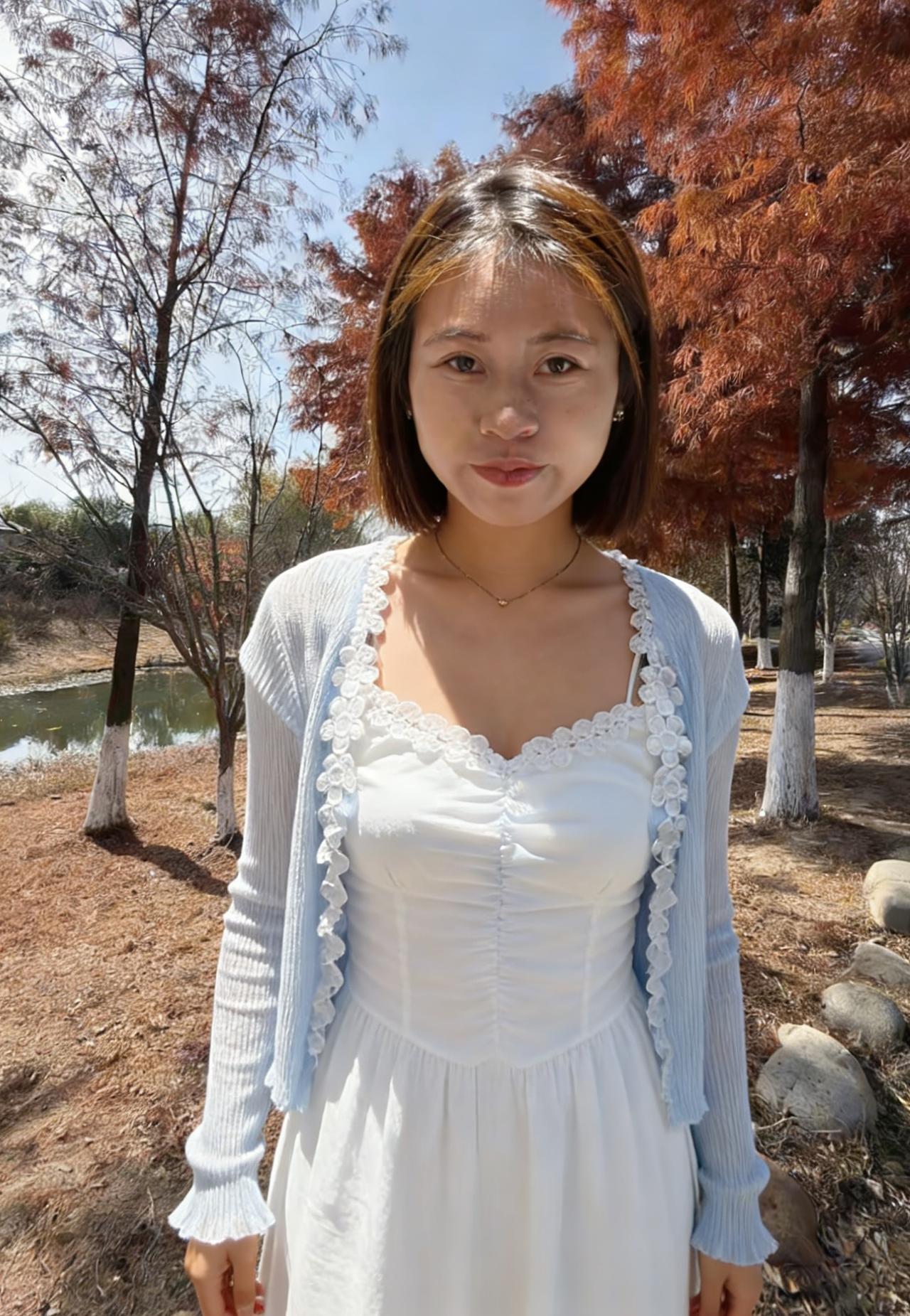 她把云的一角裁成裙裾又借春风，织就浅蓝的披肩在华北的旷野上站成流动的月光