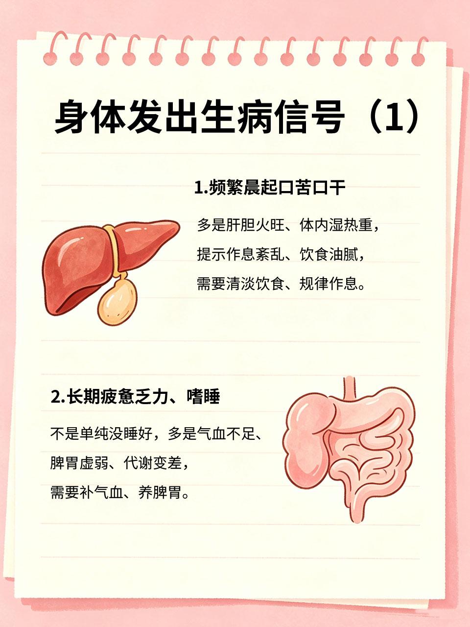 身体发出的4个信号，千万别忽视身体不会突然生病🤧，所有问题都会提前发出信号?