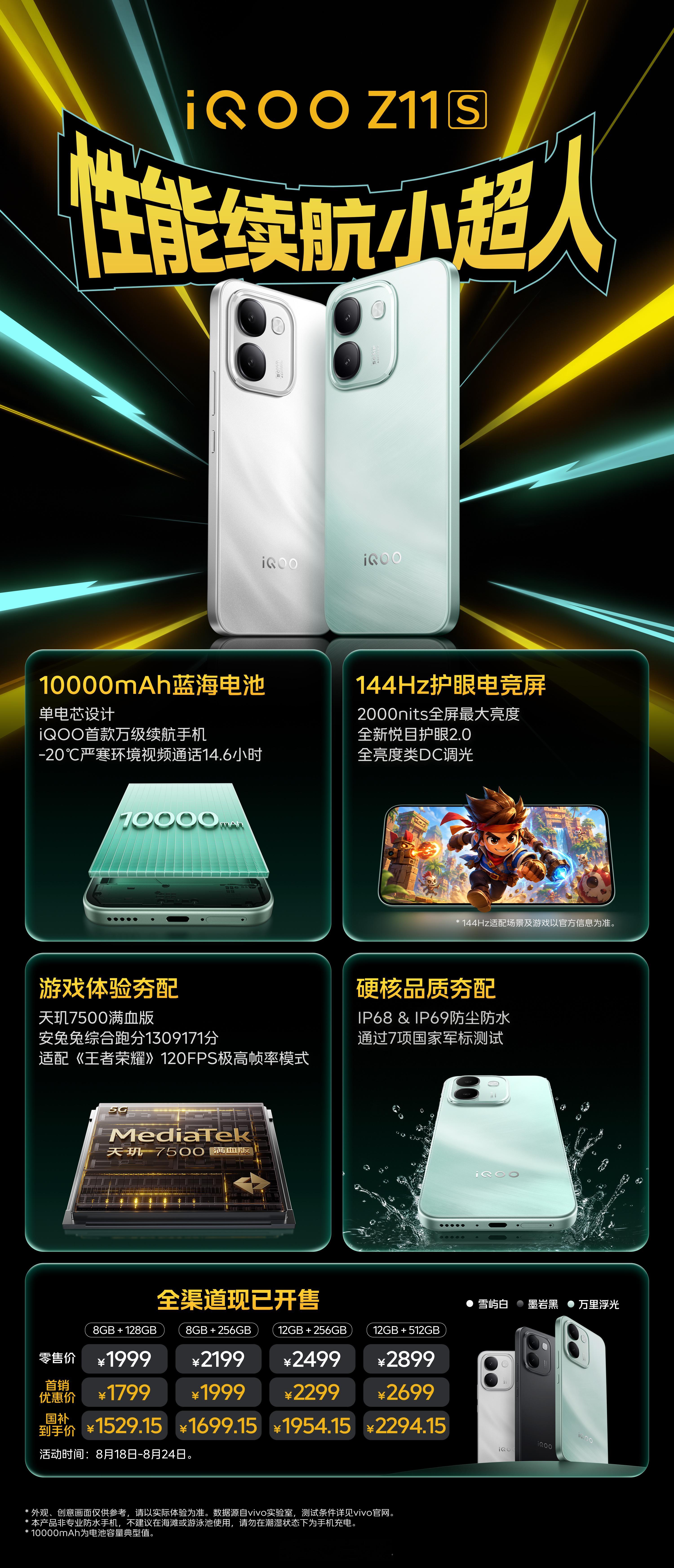 iQOONeo11至尊版和iQOOZ11S，发布即开售！一图读懂带你快速了解