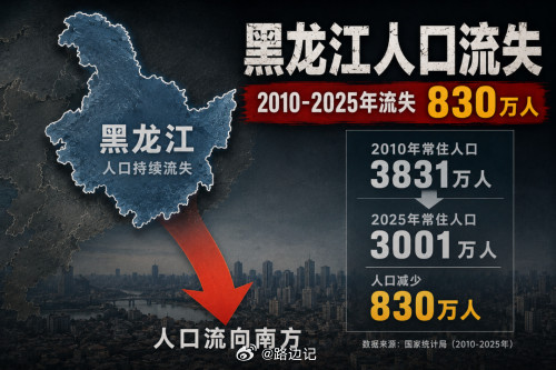 黑龙江：20年流失800万人口