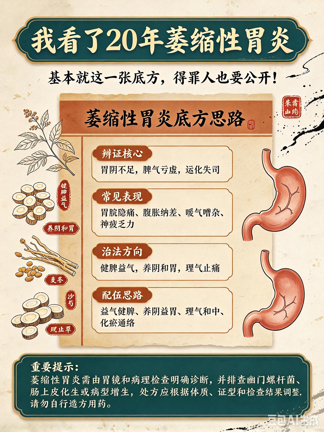 我看了20年萎缩性胃炎，基本就这一张底方，得罪人也要公开！临床工作大半辈子，我