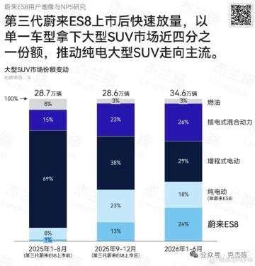 今天看到这张图，有点吓人的。<br />es8在今年上半年占据大型su...