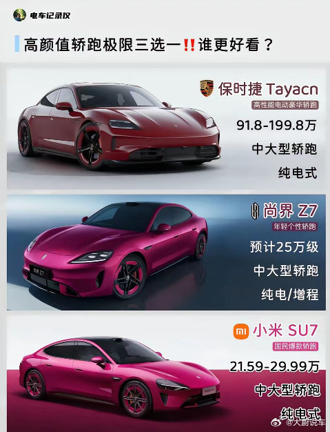 保时捷Taycan：真拿你们两个没办法😅就在今天，尚界Z7在鸿蒙智行技术发布会