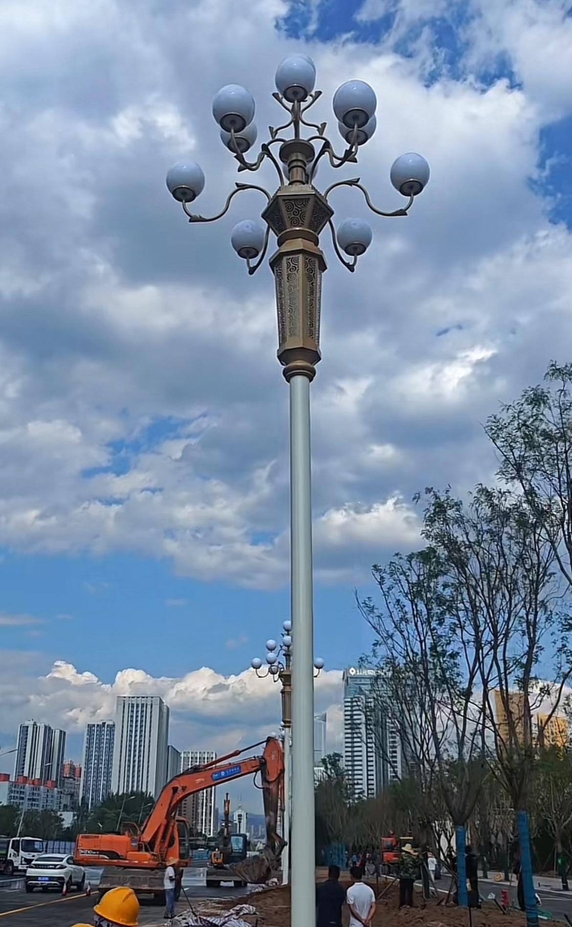 太原迎泽西大街的华灯太哇塞了，对比东大街的金黄色，那边感觉满满的土豪气，很现代那