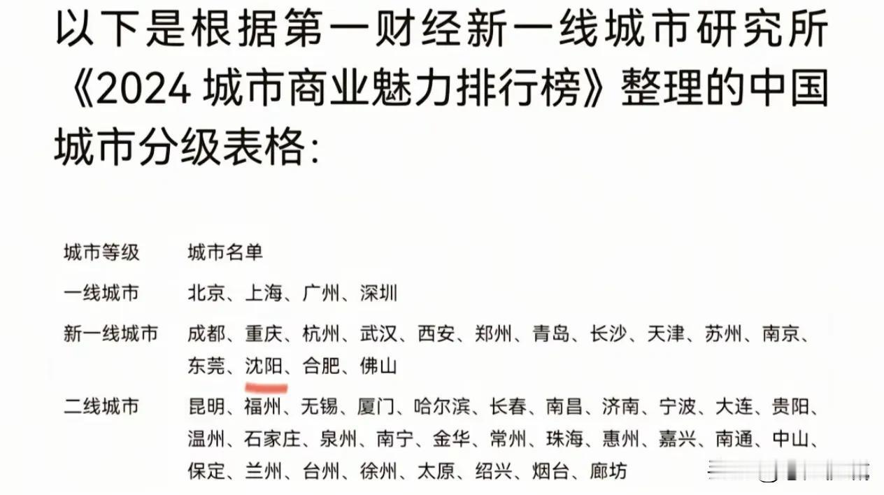 最近！沈阳有望重回新一线城市！2024年第一财经排名即将出炉，从排名上看，沈