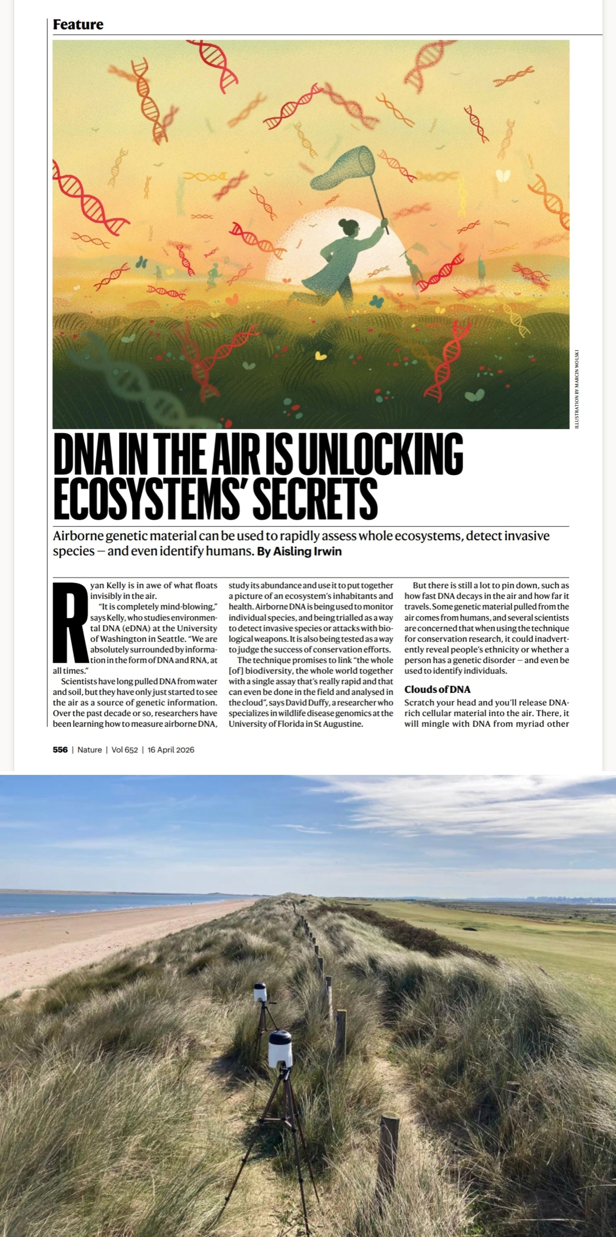 他们做环境DNA（eDNA）的，已经发展到从空气里提取DNA！¹比如通过分析空