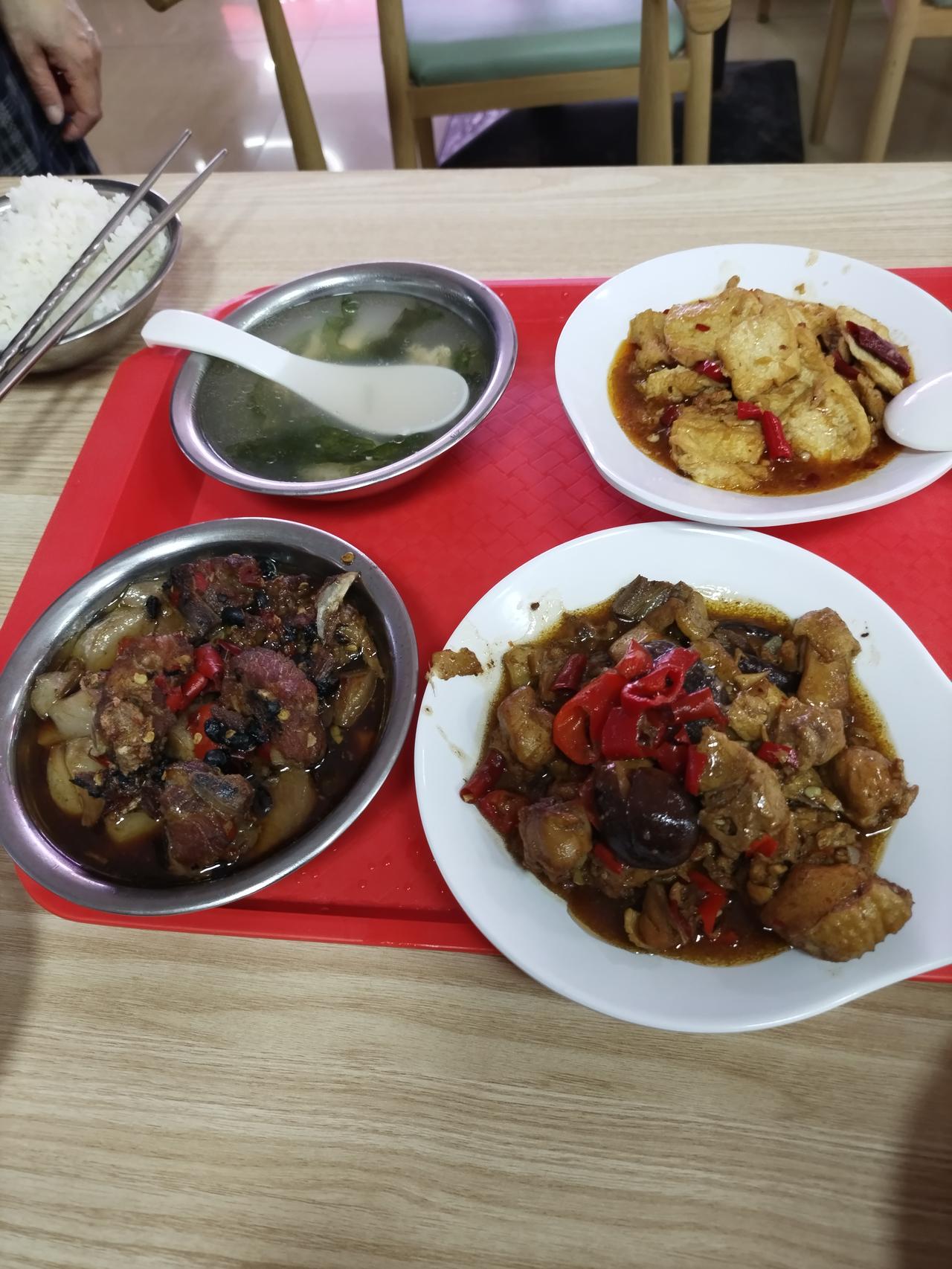 坐标江西吉安。今天带小孩去我们本地的唯一一所本科大学逛了一下，晚上在那边食堂吃了