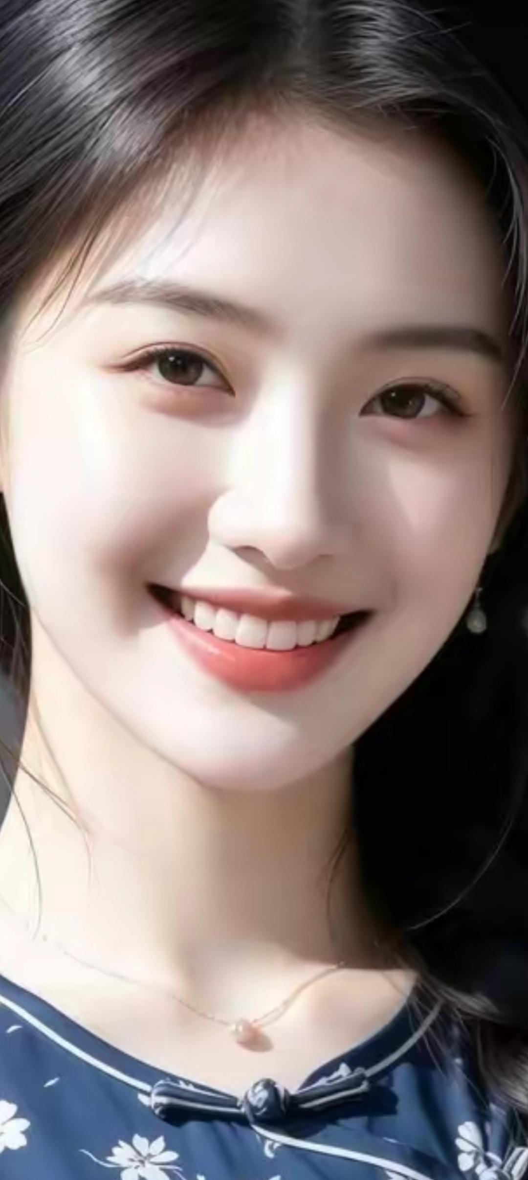 微笑的甜美女孩，散发着温柔的光芒✨