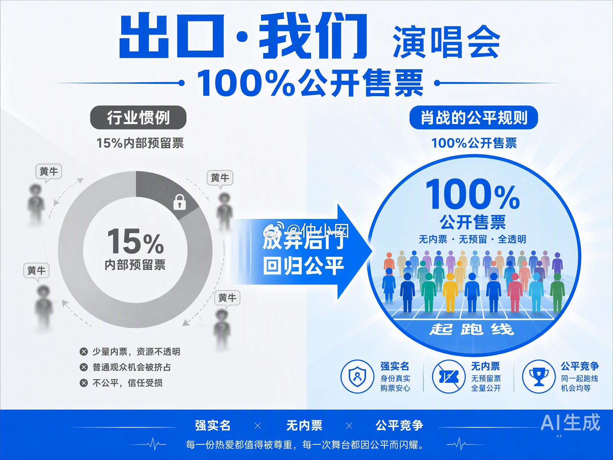 肖战演唱会官宣，最让我在意的不是那些炸裂的曲目单，而是他要求“100%公开售票”，直接砍掉了行业里惯