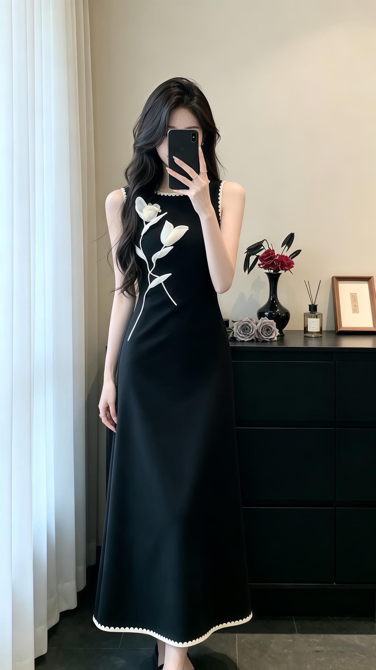 高级感气质黑色吊带连衣裙设计感连衣裙新中式小黑裙怎么将小黑裙穿出氛围感穿