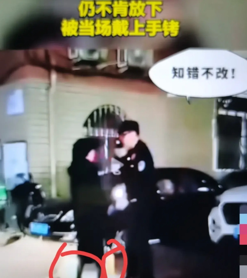 大妈多次偷拿外卖，警察当场再三警告无效后，被上手铐带走！网友：这回估计长记性了！