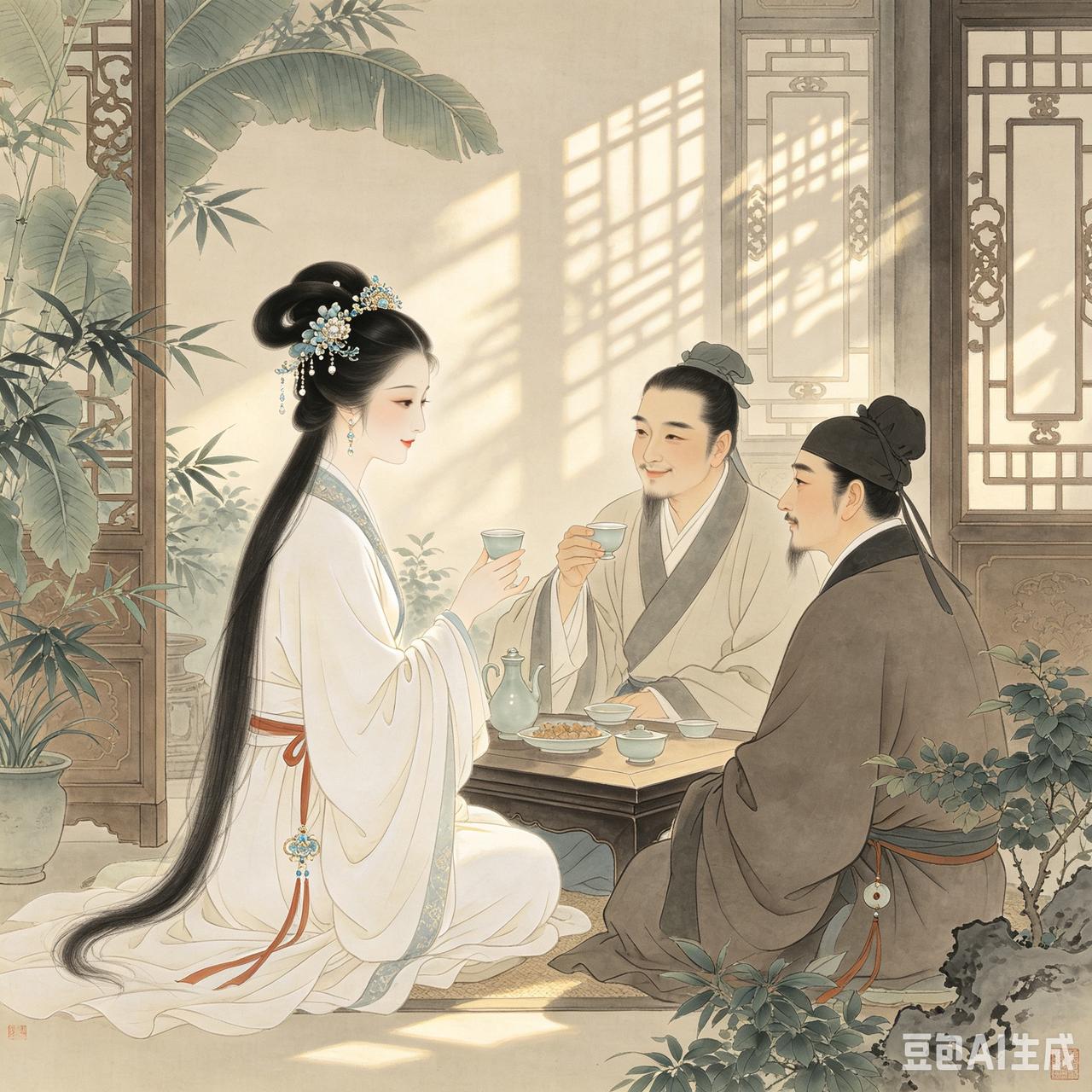 襄阳士子周伦，一日，好友蔡坚前来拜访。周伦让妻子张氏设宴款待，张氏在一旁斟酒添