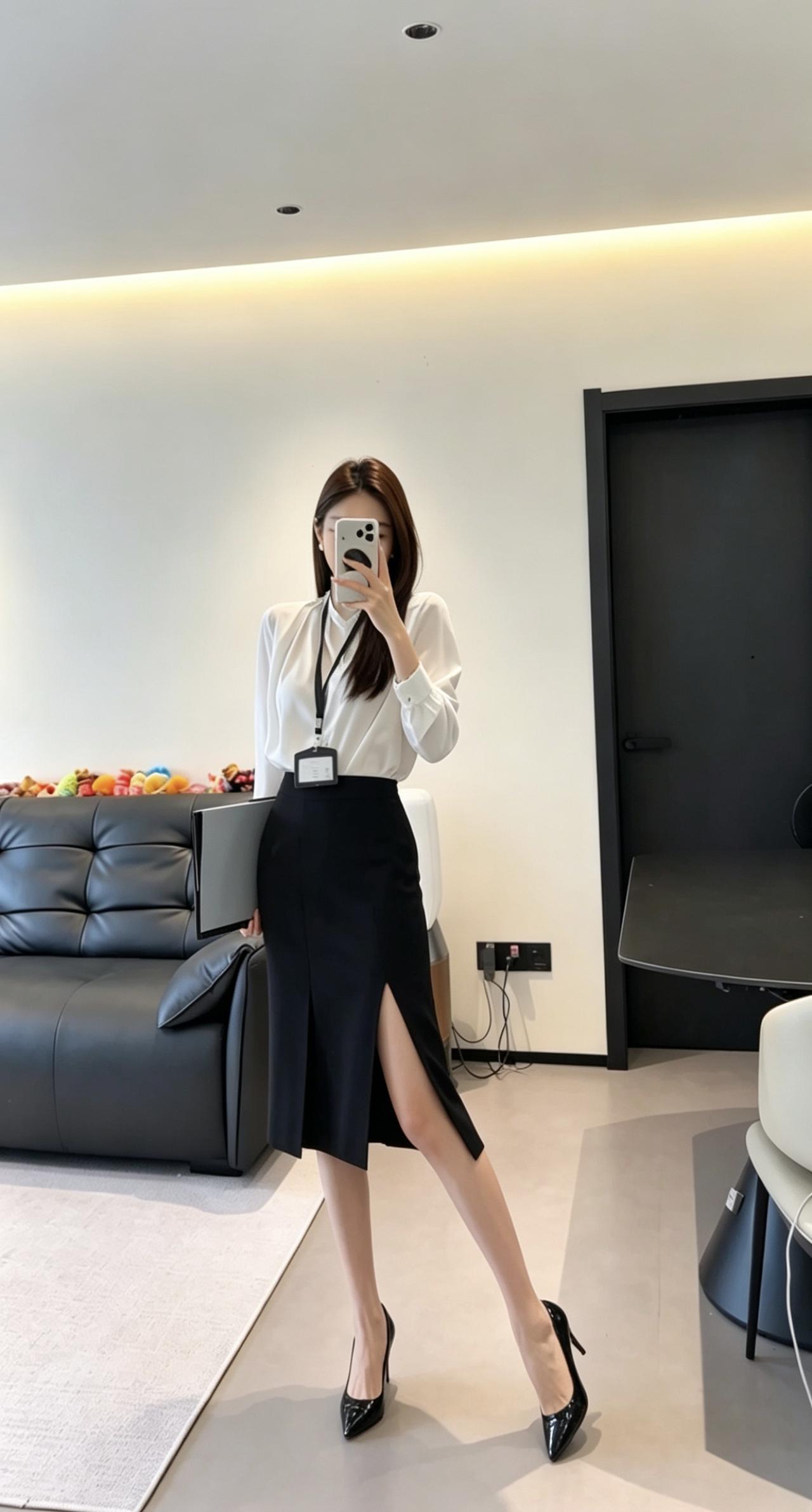 今天推荐这套是经典的黑白OL风穿搭，非常能体现都市女性的干练与优雅，我们来拆解一