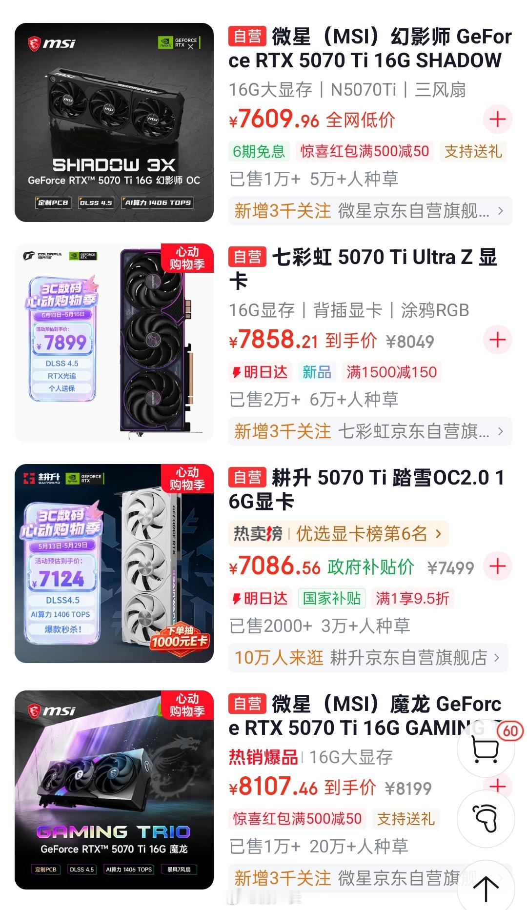 搞不懂，5070ti显卡涨这么多，这下5080成性价比了